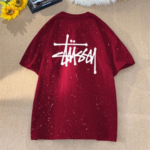 可48小时发货支持抖音得物来样二开 美式满天星亮片短袖T恤MTX698图片