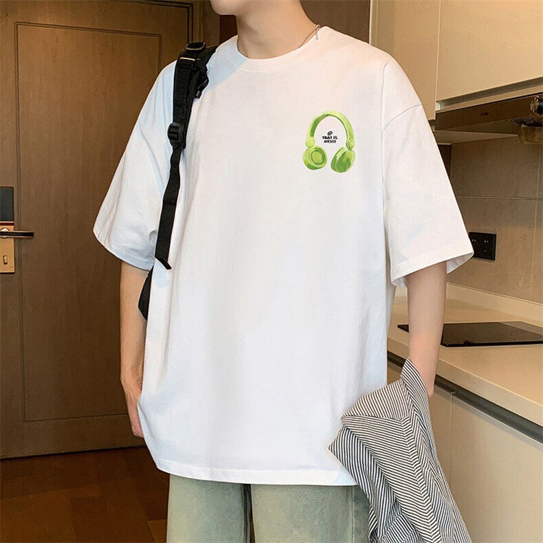T837大码宽松纯棉运动圆领体恤衫oversize短袖T恤男重磅T,男装T恤,星座304A-1