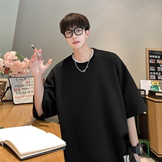T902P30重磅350克休闲时尚潮牌半袖男士宽松T恤短袖上衣，男装T恤，电商A026-1