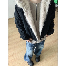 有货冬季座山雕毛领连帽棉服外套男美式复古保暖棉衣M61044-p142，男装棉衣，星座1008