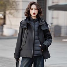 高端鹅绒女两件套2025冬季新款连帽保暖加厚派克服(内含报告），女装羽绒服，靓衣阁