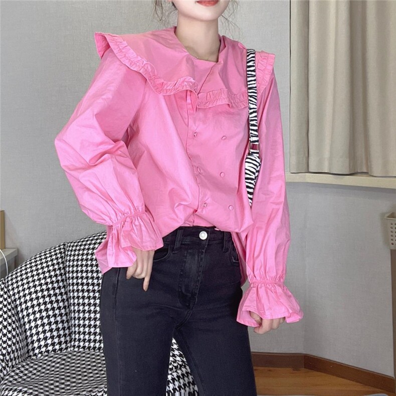 娃娃领衬衫，女装衬衫，戈朴