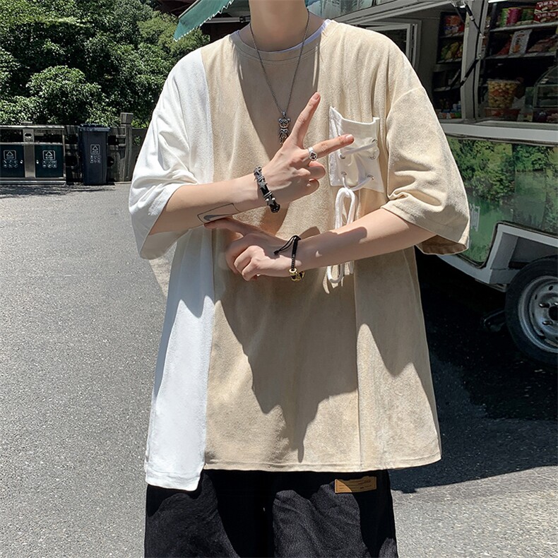 2024春夏季新款男休闲圆领短袖鹿皮绒T恤F248P35,男装T恤,星座1116-2