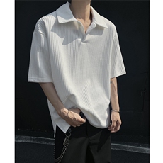 夏装2025新品300克重磅坑条翻领POLO衫男装夏季短袖T恤S403-特P38，男装T恤，电商A233-1