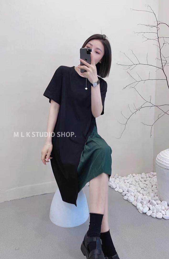 拼接连衣裙，女装连衣裙，依多坊
