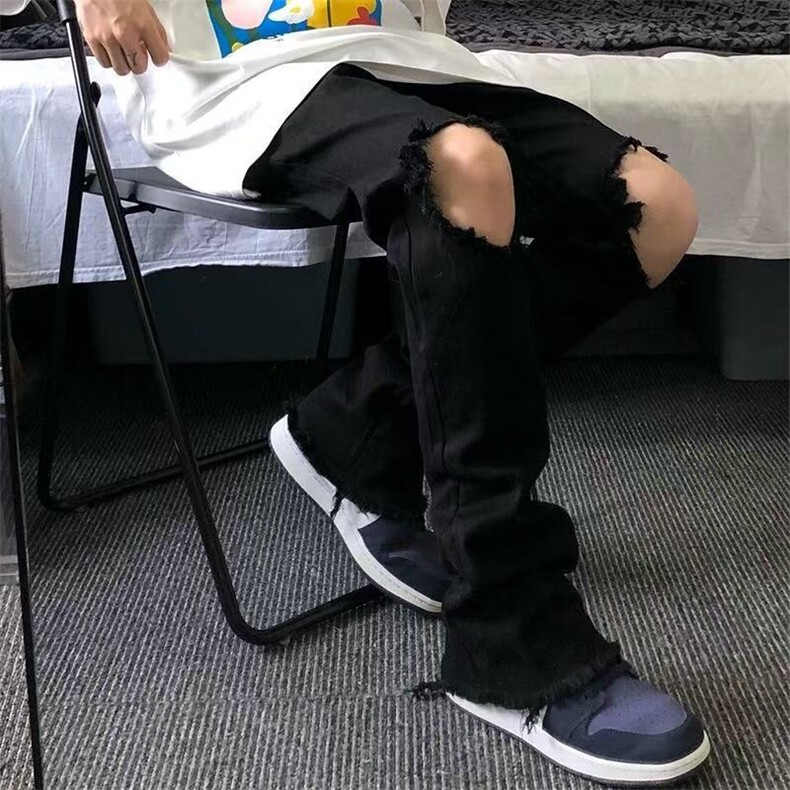 美式机能冲锋裤男春秋直筒牛仔裤潮牌痞帅炸街工装裤子RK3032-P32图片