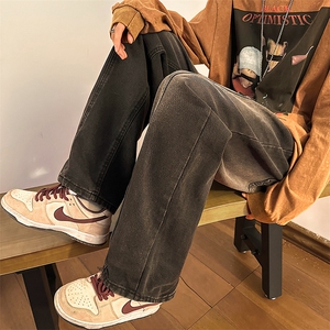 美式高街vibe潮牌拼接牛仔裤男宽松港风男牛仔裤N0865-P45图片