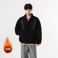 无影墙A2261P85控148-冬季美式潮牌呢料外套男解构夹棉工装棉衣，男装棉衣，电商B241