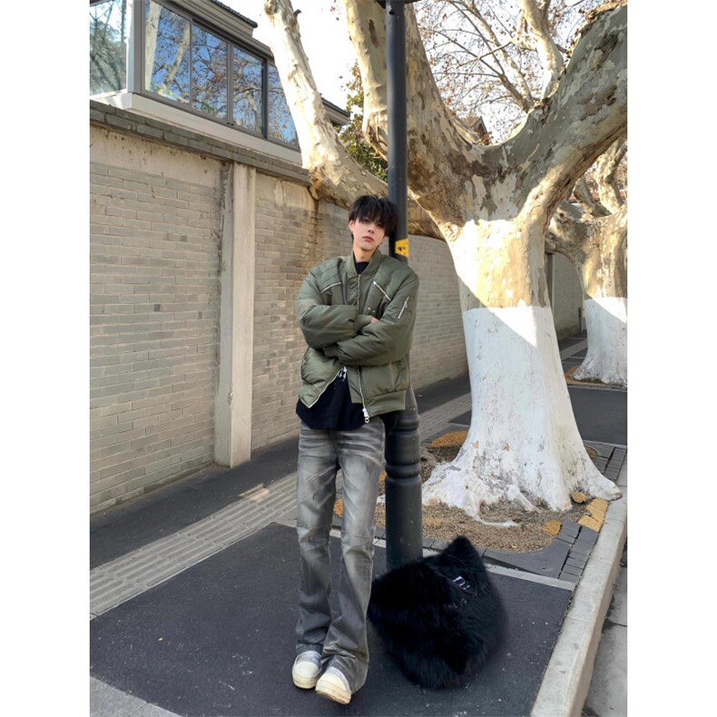 美式复古多口袋加棉棒球服棉衣ZM0140-P90图片