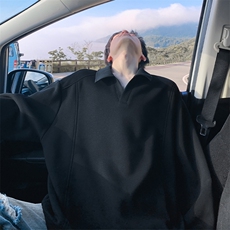 特批P38无差价25秋季420g重磅拼接V领百搭老钱风正肩卫衣男W5427，男装卫衣，电商A001
