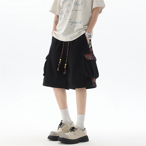 8XL-M民族风拼接工装短裤男夏季新款风中式五分裤子DK26003p45图片