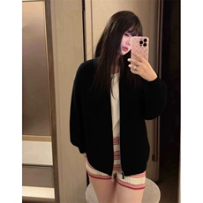 重磅秋冬北极绒开衫毛衣美式复古休闲慵懒风男女立领针织衫外套，男装针织衫/毛衣，电商A486