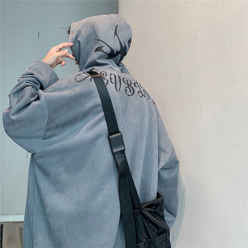 EQ305这是一件很潮的美式麂皮绒连帽套头卫衣男秋季宽松外套P58,男装卫衣,电商C306-1