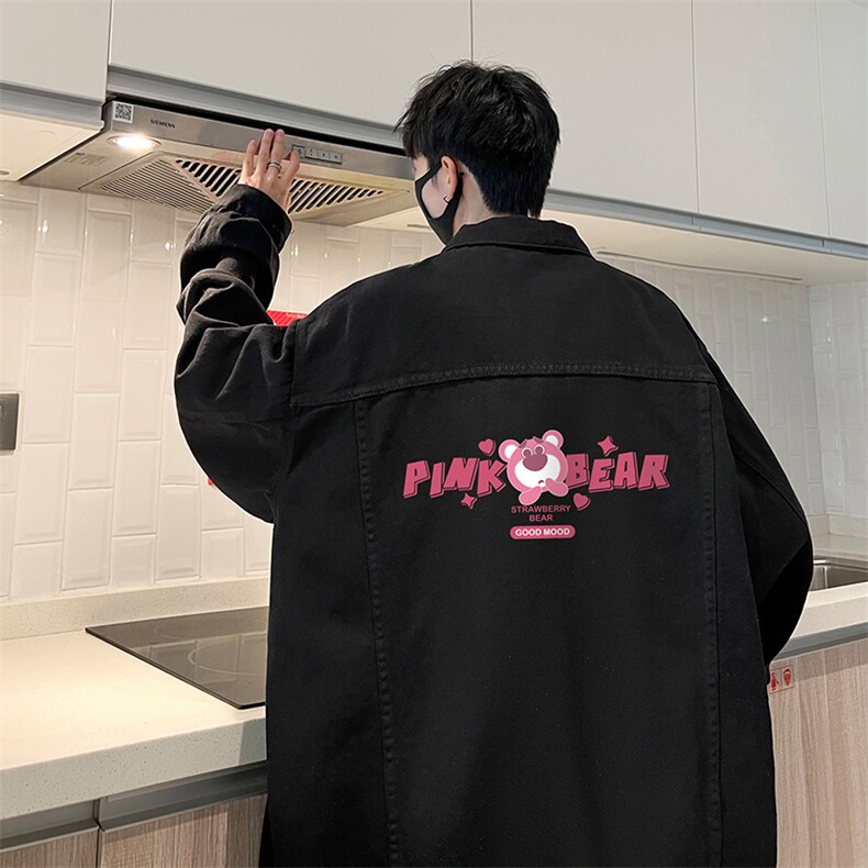 牛仔夹克男大码牛仔外套男茄克NJ77329-P60加绒款-P75,男装夹克,电商A040