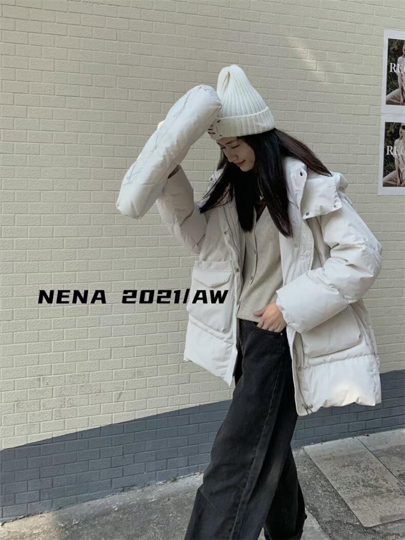 立领连帽羽绒服，女装羽绒服，里奈(1F)