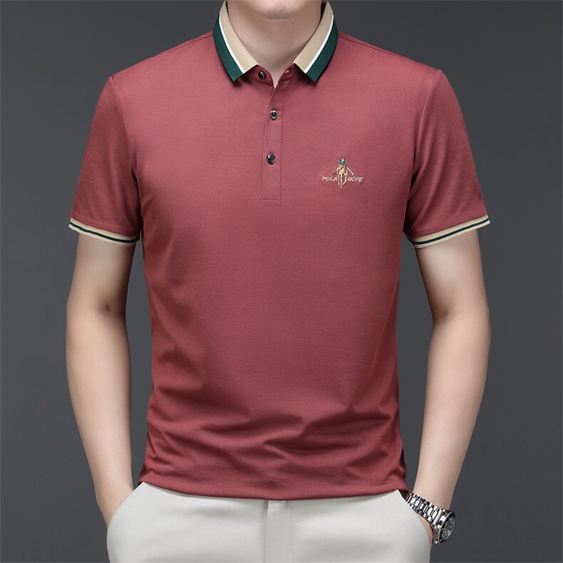 男夏季烫短袖t恤高级感商务polo衫休闲半袖体恤HMQ351-P55,男装Polo衫,星座1105-3