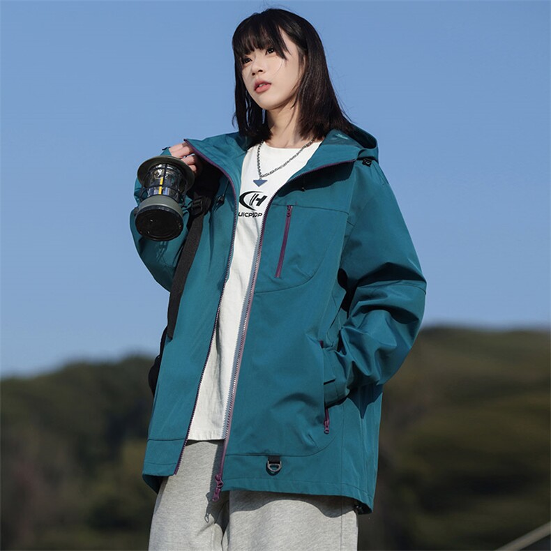 新款男女高品质户外登山服青少年学生冲锋衣夹克外套JK6633-P48,男装夹克,电商B306