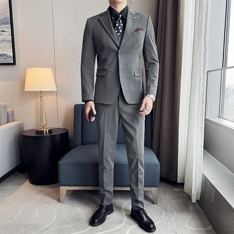 SJT812-P2102025春季时尚男士英伦双扣西服三件套装礼服,男装西服,星座507A（原星座306B-2）