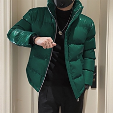 AY09/P138控178/冬季社会小伙纯色亮面设计感重磅棉衣外套绿首1，男装棉衣，星座305B-1