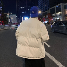 美式PU皮棉衣男款秋季高街痞帅加厚保暖外套潮牌hiphop立领面包服，男装棉衣，星座410-6（原星座1304-1）