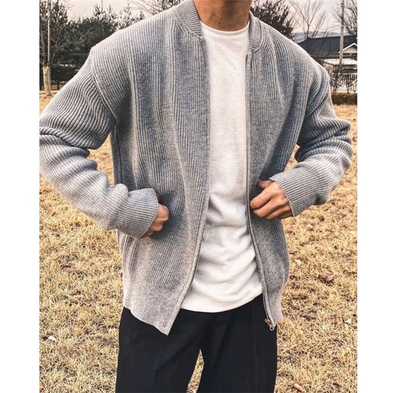 冬新款纯色针织开衫外套男士日系百搭休闲简约毛衣针织衫潮MYB15,男装针织衫/毛衣,星座516A