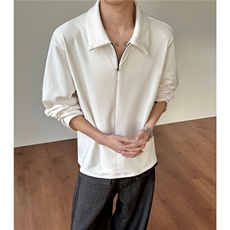 隐形拉链翻领双面德绒POLO领打底衫内搭男运动休闲上衣D515特P28，男装T恤，电商A335-1（原A458）