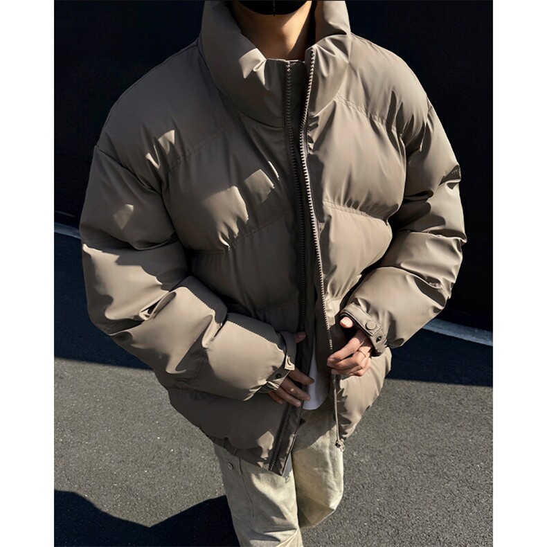 特批P105无差价冬款clean立领棉服大码加厚PU皮短款棉衣男M2908图片