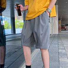 A125-6601-P20冰丝加大码港风男士五分休闲裤百搭潮流宽松休闲，男装休闲裤，电商A125