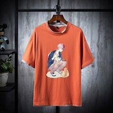 夏季短袖男休闲圆领时尚印花纯棉短袖T恤DS-A158货C2716，男装T恤，星座313B-2