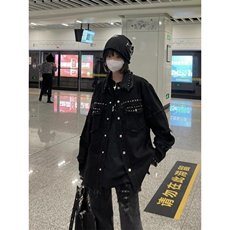 【有货】cleanfit毛边牛仔外套男款美式高街工装夹克CT01CC-P65，男装夹克，星座1007（原301D）