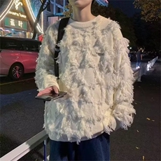 美式复古流苏毛衣设计感小众外套，男装针织衫/毛衣，星座506A