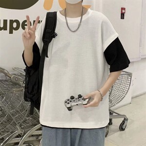 男圆领T恤宽松短袖T33P28图片