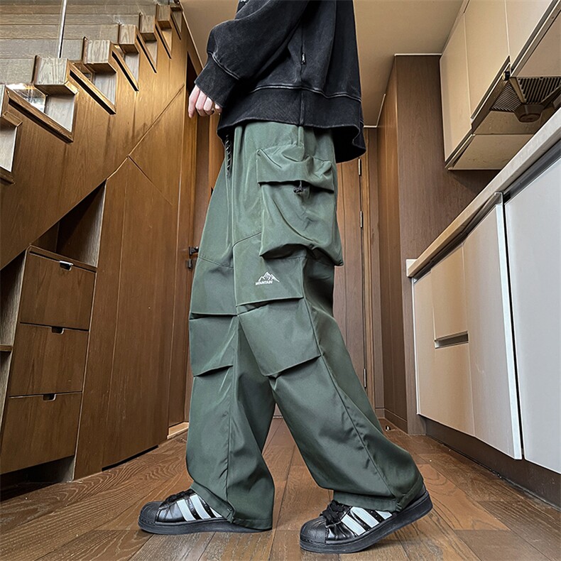 8XL-M刺绣冲锋裤男款大码春秋户外机能登山裤直筒阔腿裤KZ020P50,男装休闲裤,电商B312