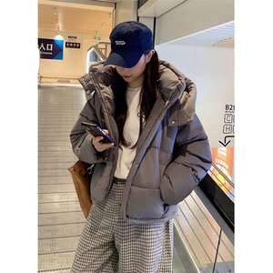 冬季新款纯色宽松棉服外套时尚韩版加厚保暖棉衣 M735图片