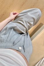 8XL-M白色不透肌理感透气垂感休闲裤男夏季阔腿裤长裤K9137P60，男装休闲裤，电商D206-1