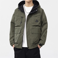 2025新款派克服工装连帽三防外套双面穿休闲夹克F0926-P100控199，男装夹克，电商D215