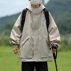 防水黑色冲锋衣外套户外机能工装夹克爬山登山服JK602-P75M-5XL，男装夹克，电商B327