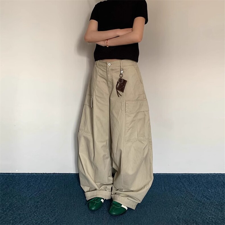 LIFEASAM美式覆古多春秋季口袋直筒工装裤男女阔腿长裤休闲裤子潮,男装工装外套,星座813-3