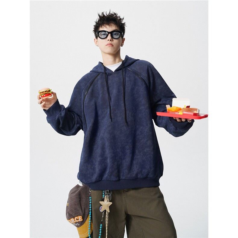 WY10141-特批48 控88 高品质扎染面料连帽设计感大码男潮流卫衣图片