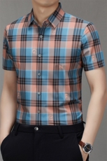 BGW-K42557夏季新款男士格子短袖衬衣百搭衬衫商务男装，男装T恤，电商B360