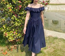 【现货】一字肩飞飞袖连衣裙，女装连衣裙，欧尼蒂