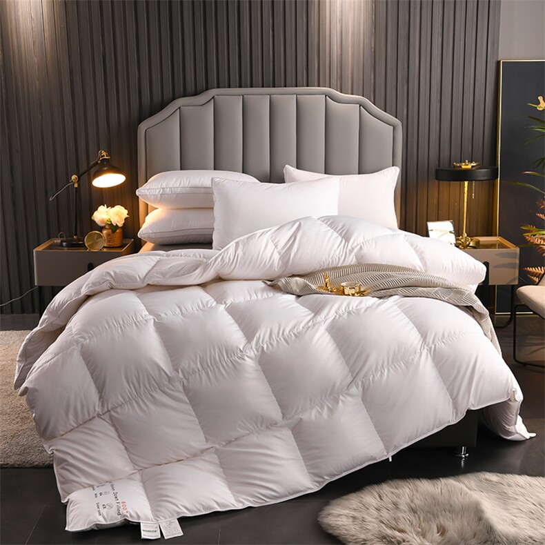新款全棉白鹅绒羽绒被被子冬被，被套/被芯，一起卖家纺