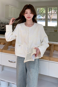 新中式刺绣亮片苎麻短外套女2025春季新款重工蕾丝钩花小香风上衣图片