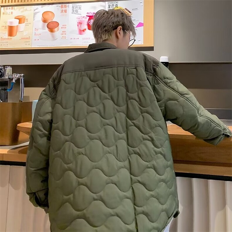 山系户外翻领葫芦格棉服秋冬加棉外套男多口袋工装ZY115P88,男装棉衣,星座1116-2
