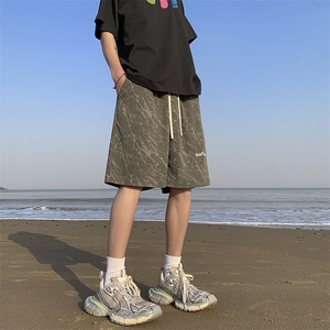2025春夏新款字母绣花灯芯绒短裤宽松 M~4XL XZ604-DK502-P35控48图片