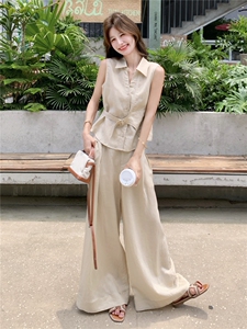 《现货好数据》26夏天丝亚麻老钱风套装女RF2B153-7018-P190-K308图片