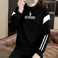 秋冬男士休闲时尚圆领60棉拼接套头卫衣打底衫X317-P48-加绒P52，男装T恤，星座310B-3