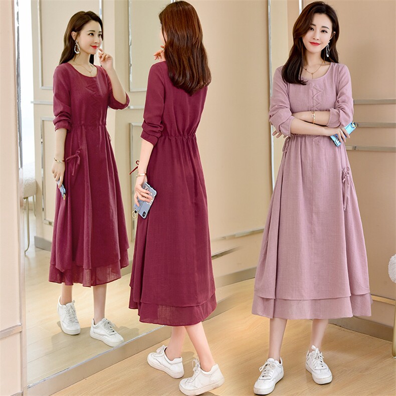 套头高腰圆领常规件2021年春季中长款湖蓝色粉色酒红色纯色，女装套装/套裙，香水丽阁