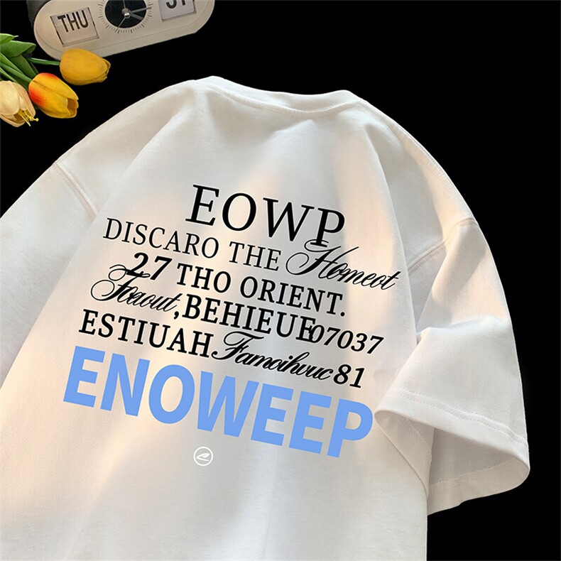 可设48小时发货 支持抖音得物来样二开230克重磅美式短袖t恤MT321图片