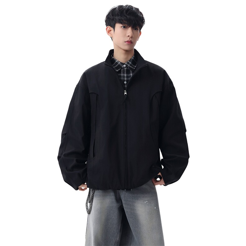 现货美式蝙蝠袖立领夹克外套男2026新款短款外套JK02636-P75,男装夹克,星座308B-2